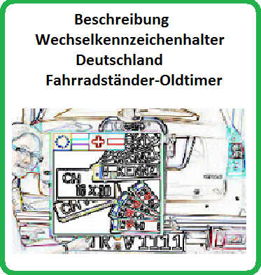Wechselkennzeichenhalter für Fahrradträger-Oldtimer-EU-Normen