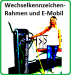 E-Mobile mit Wechselkennzeichen zulassen, Wechselkennzeichenhalter, Wechselkennzeichenhalterung, Wechselschilderrahmen, Wechselnummernrahmen